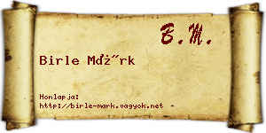 Birle Márk névjegykártya